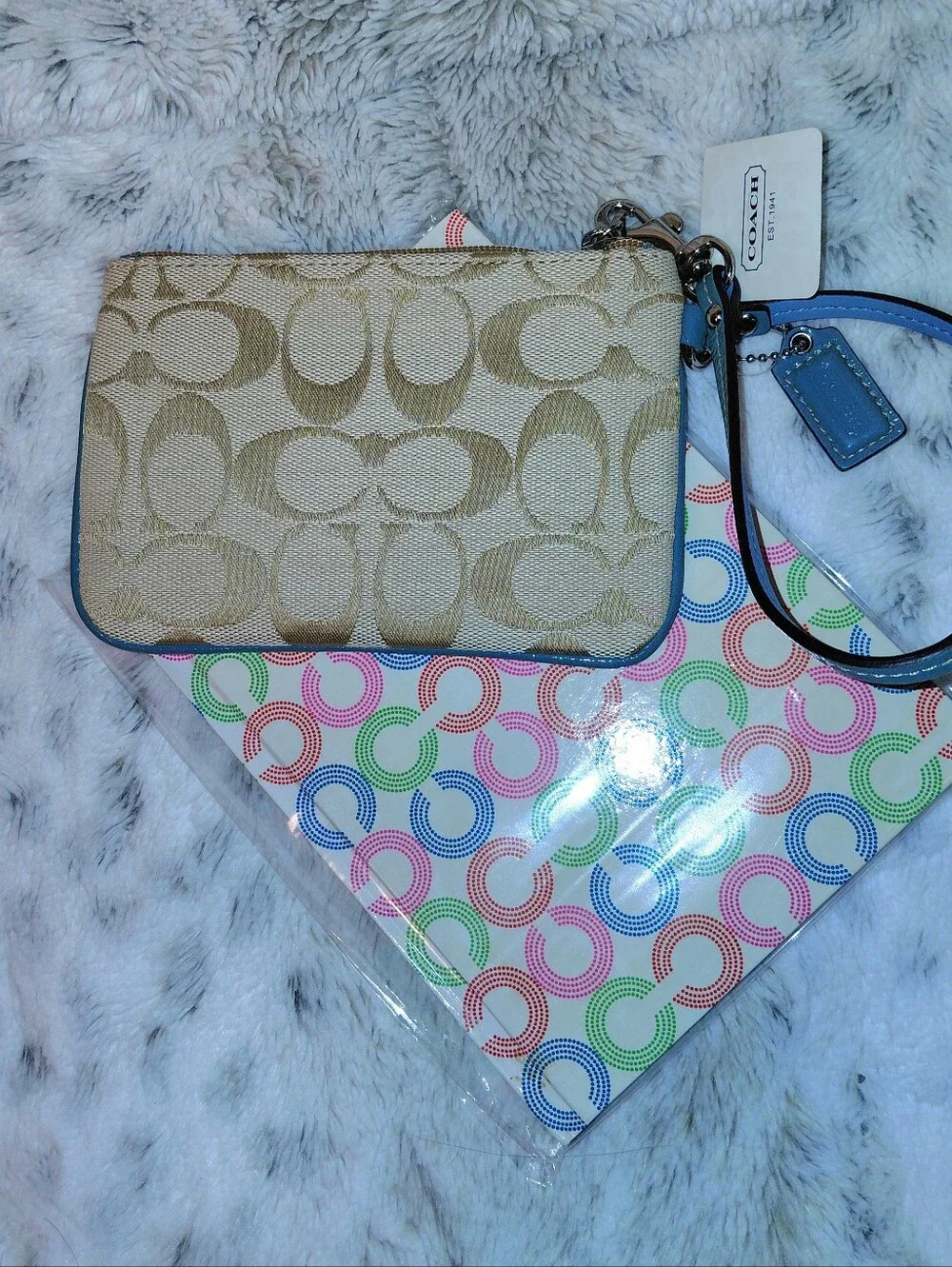 Coach Multicolor Signature Wristlet & Coach Co-ordinating Journal/Notebook